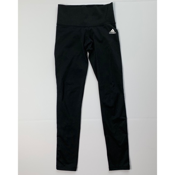 adidas Pants - ADIDAS Solid Black Mid Rise Leggings